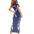 Personalized Talofa Samoa Short Sleeve Bodycon Dress Ulafala With Toa Nifo'oti - Blue