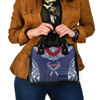 Personalized Talofa Samoa Shoulder Handbag Ulafala With Toa Nifo'oti - Blue