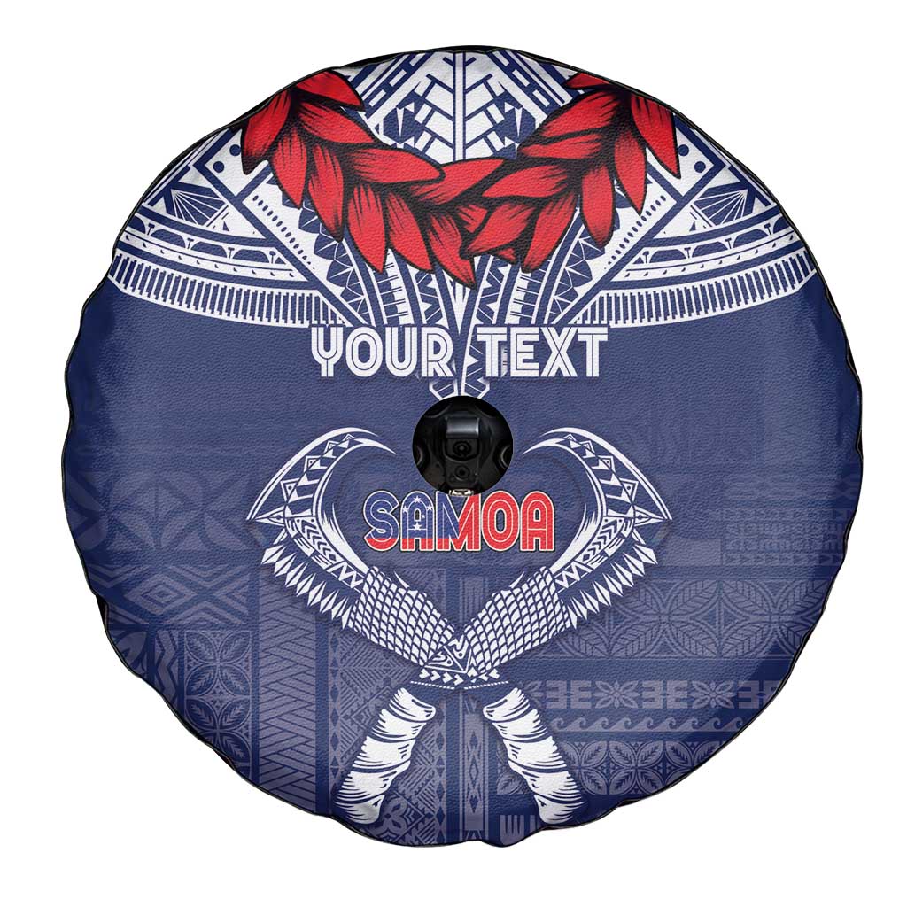 Personalized Talofa Samoa Spare Tire Cover Ulafala With Toa Nifo'oti - Blue