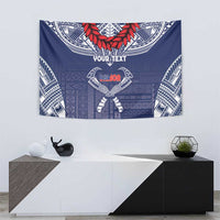 Personalized Talofa Samoa Tapestry Ulafala With Toa Nifo'oti - Blue