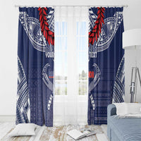 Personalized Talofa Samoa Window Curtain Ulafala With Toa Nifo'oti - Blue