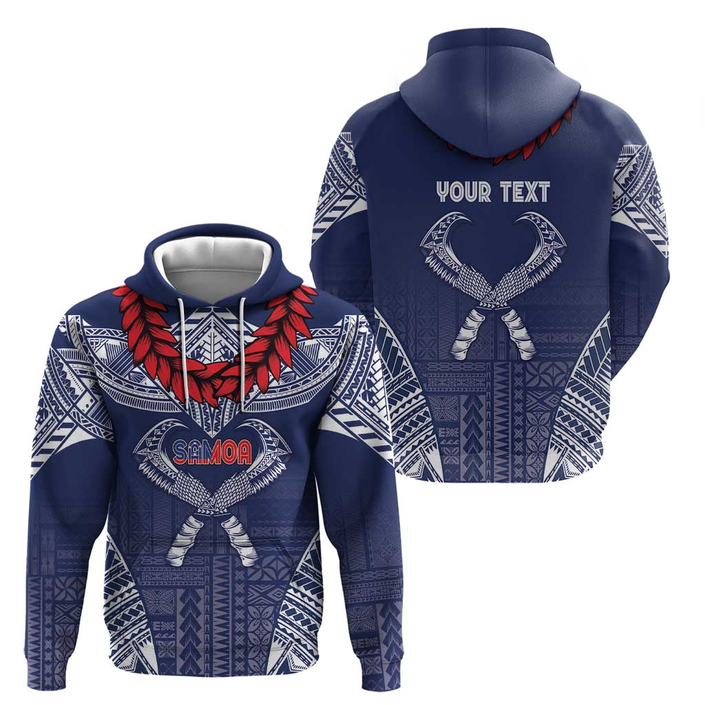 Personalized Talofa Samoa Zip Hoodie Ulafala With Toa Nifo'oti - Blue LT7 - Polynesian Pride