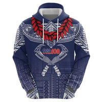 Personalized Talofa Samoa Zip Hoodie Ulafala With Toa Nifo'oti - Blue LT7 - Polynesian Pride