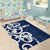 New Zealand Maori Mo Bros Area Rug Blue Ribbon With Koru Kowhaiwhai - Polynesian Pride
