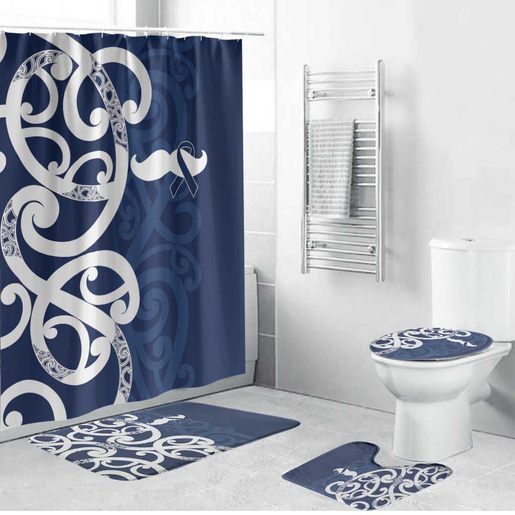 New Zealand Maori Mo Bros Bathroom Set Blue Ribbon With Koru Kowhaiwhai - Polynesian Pride