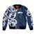 New Zealand Maori Mo Bros Bomber Jacket Blue Ribbon With Koru Kowhaiwhai - Polynesian Pride