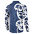 New Zealand Maori Mo Bros Button Sweatshirt Blue Ribbon With Koru Kowhaiwhai - Polynesian Pride