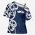 New Zealand Maori Mo Bros Cross Shoulder Shirt Blue Ribbon With Koru Kowhaiwhai - Polynesian Pride