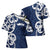 New Zealand Maori Mo Bros Cross Shoulder Shirt Blue Ribbon With Koru Kowhaiwhai - Polynesian Pride