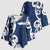 New Zealand Maori Mo Bros Kimono Sleeve Blouse Blue Ribbon With Koru Kowhaiwhai - Polynesian Pride
