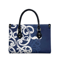 New Zealand Maori Mo Bros Leather Bag Blue Ribbon With Koru Kowhaiwhai - Polynesian Pride