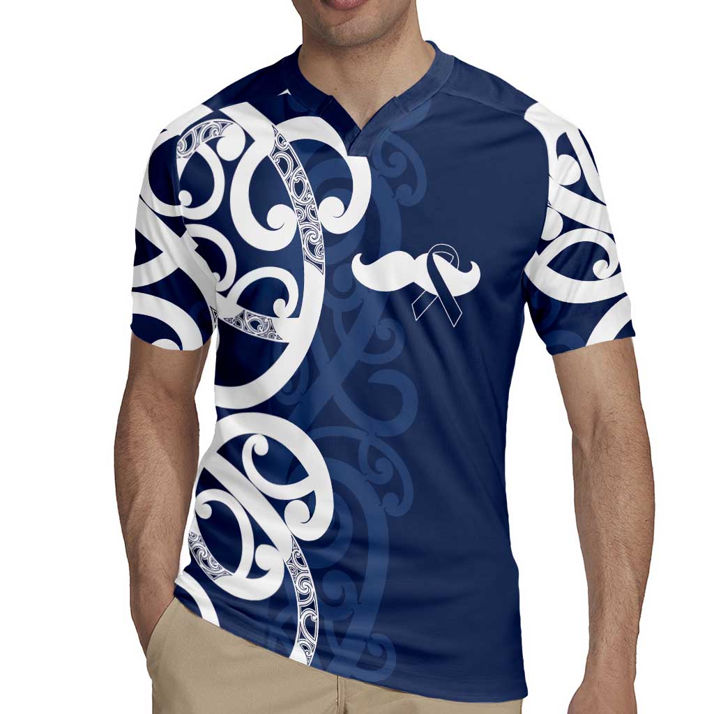 New Zealand Maori Mo Bros Rugby Jersey Blue Ribbon With Koru Kowhaiwhai - Polynesian Pride