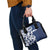 New Zealand Maori Mo Bros Shoulder Handbag Blue Ribbon With Koru Kowhaiwhai - Polynesian Pride