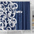 New Zealand Maori Mo Bros Shower Curtain Blue Ribbon With Koru Kowhaiwhai - Polynesian Pride