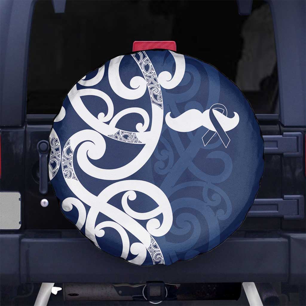 New Zealand Maori Mo Bros Spare Tire Cover Blue Ribbon With Koru Kowhaiwhai - Polynesian Pride