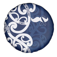New Zealand Maori Mo Bros Spare Tire Cover Blue Ribbon With Koru Kowhaiwhai - Polynesian Pride