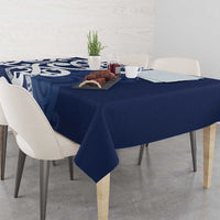 New Zealand Maori Mo Bros Tablecloth Blue Ribbon With Koru Kowhaiwhai - Polynesian Pride