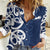 New Zealand Maori Mo Bros Women Casual Shirt Blue Ribbon With Koru Kowhaiwhai - Polynesian Pride