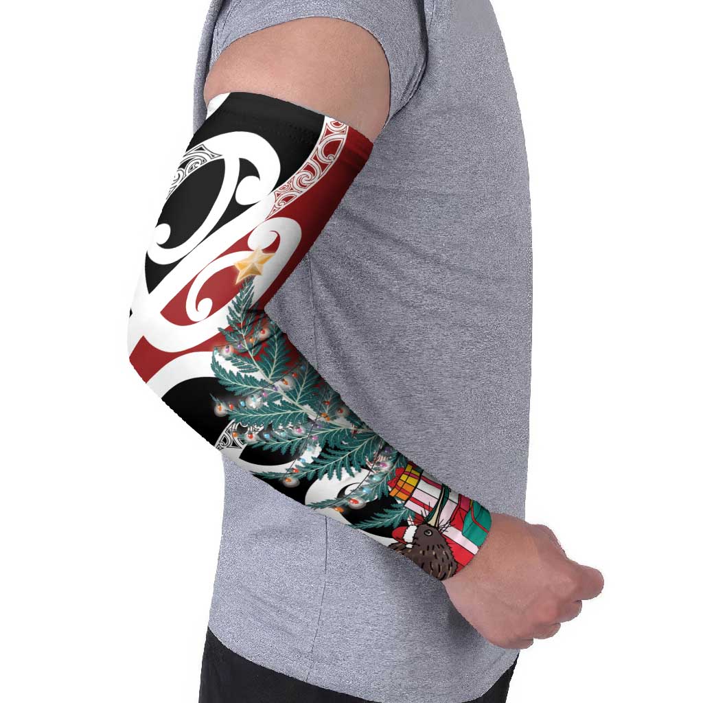 New Zealand Silver Fern Christmas Tree Arm Sleeves Meri Kirihimete - Polynesian Pride