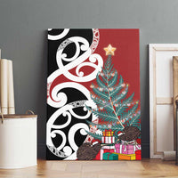 New Zealand Silver Fern Christmas Tree Canvas Wall Art Meri Kirihimete - Polynesian Pride