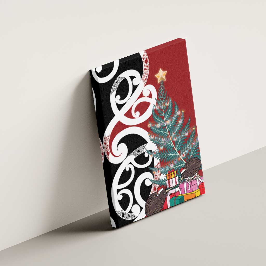 New Zealand Silver Fern Christmas Tree Canvas Wall Art Meri Kirihimete - Polynesian Pride