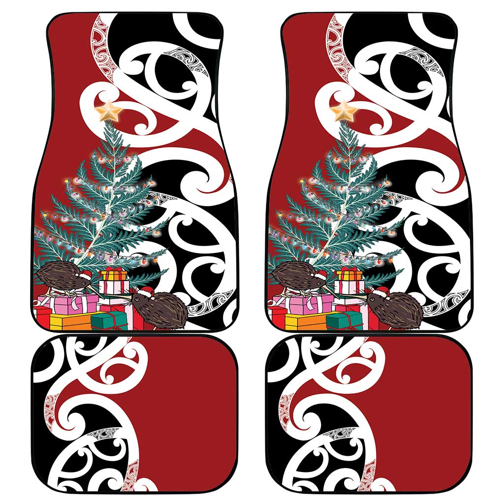 New Zealand Silver Fern Christmas Tree Car Mats Meri Kirihimete - Polynesian Pride