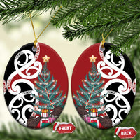 New Zealand Silver Fern Christmas Tree Ceramic Ornament Meri Kirihimete - Polynesian Pride
