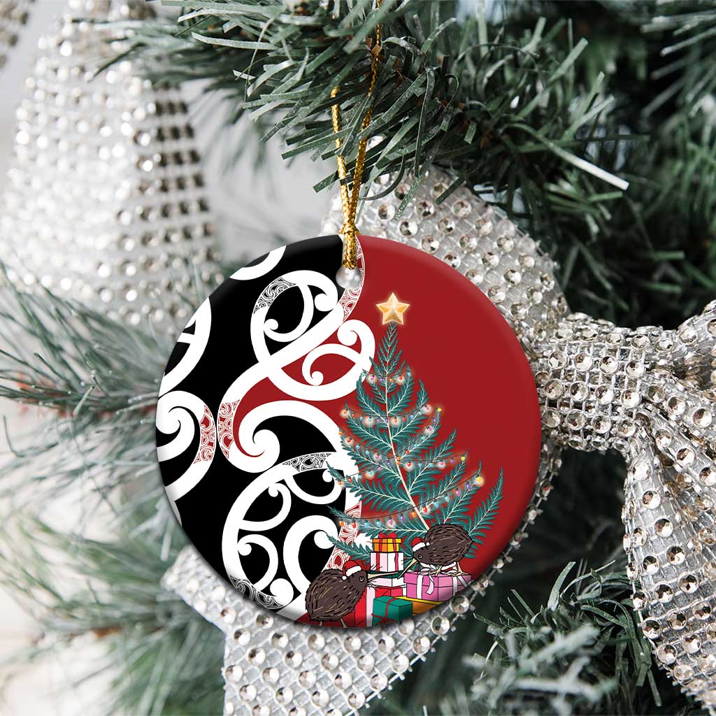 New Zealand Silver Fern Christmas Tree Ceramic Ornament Meri Kirihimete - Polynesian Pride