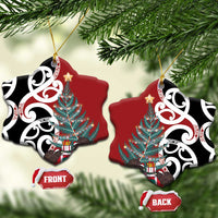 New Zealand Silver Fern Christmas Tree Ceramic Ornament Meri Kirihimete - Polynesian Pride
