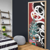 New Zealand Silver Fern Christmas Tree Door Cover Meri Kirihimete - Polynesian Pride