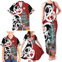 New Zealand Silver Fern Christmas Tree Family Matching Tank Maxi Dress and Hawaiian Shirt Meri Kirihimete - Polynesian Pride