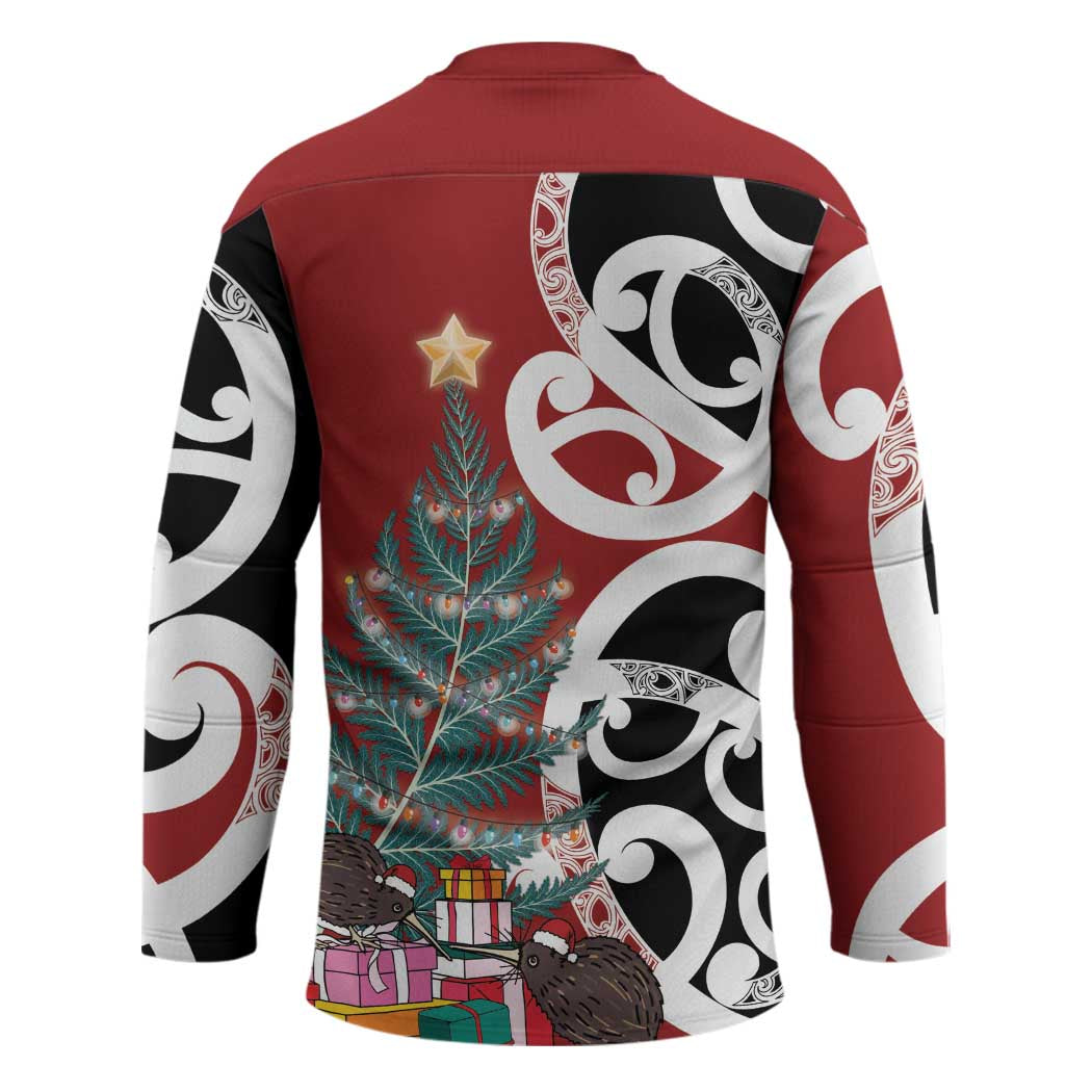 New Zealand Silver Fern Christmas Tree Hockey Jersey Meri Kirihimete - Polynesian Pride