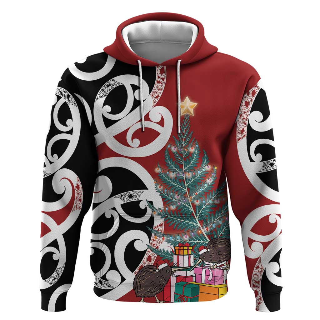 New Zealand Silver Fern Christmas Tree Hoodie Meri Kirihimete - Polynesian Pride
