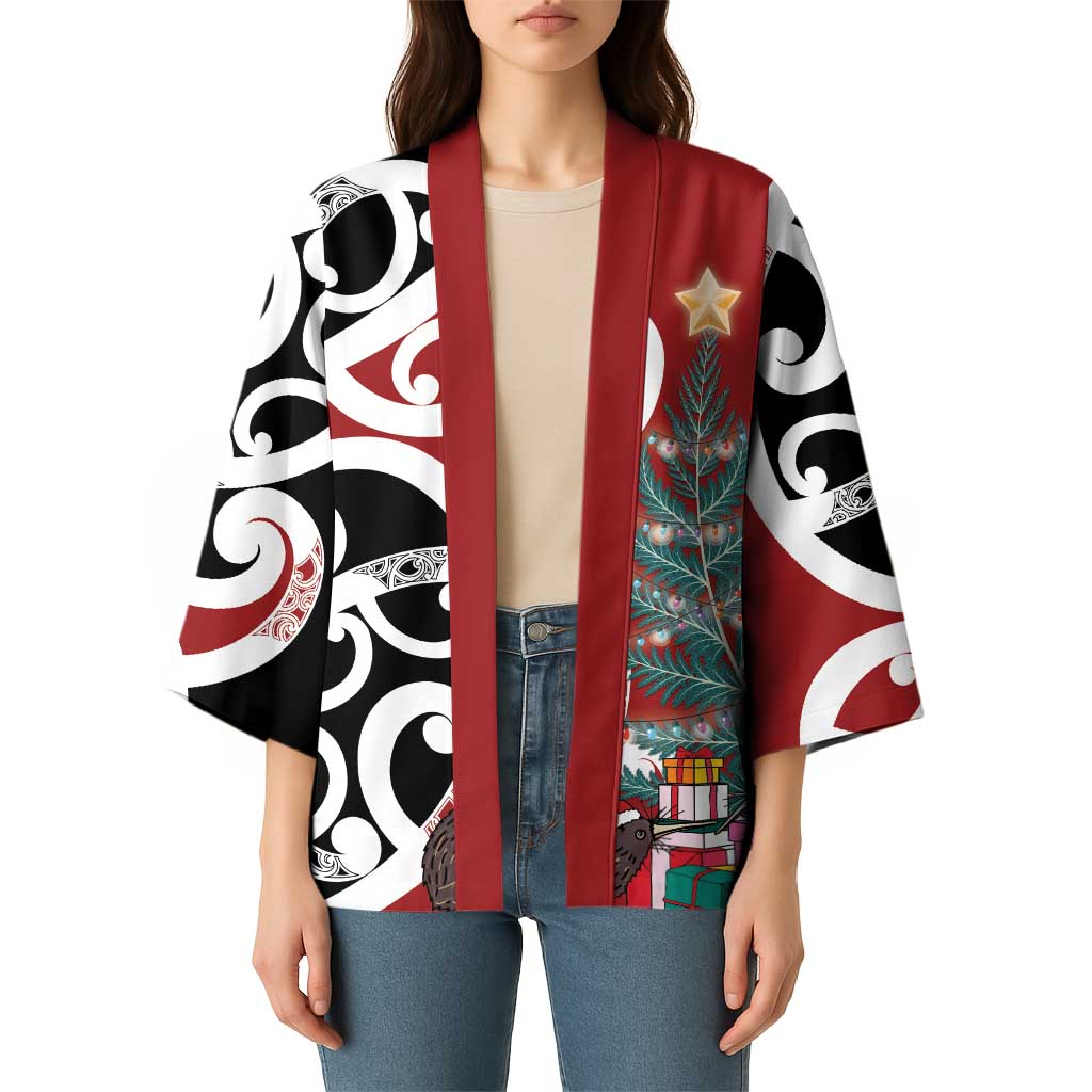 New Zealand Silver Fern Christmas Tree Kimono Meri Kirihimete - Polynesian Pride