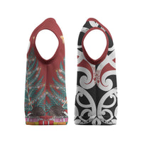 New Zealand Silver Fern Christmas Tree Christmas Knitted V-Neck Vest Meri Kirihimete - Polynesian Pride