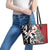 New Zealand Silver Fern Christmas Tree Leather Tote Bag Meri Kirihimete - Polynesian Pride