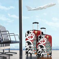 New Zealand Silver Fern Christmas Tree Luggage Cover Meri Kirihimete - Polynesian Pride