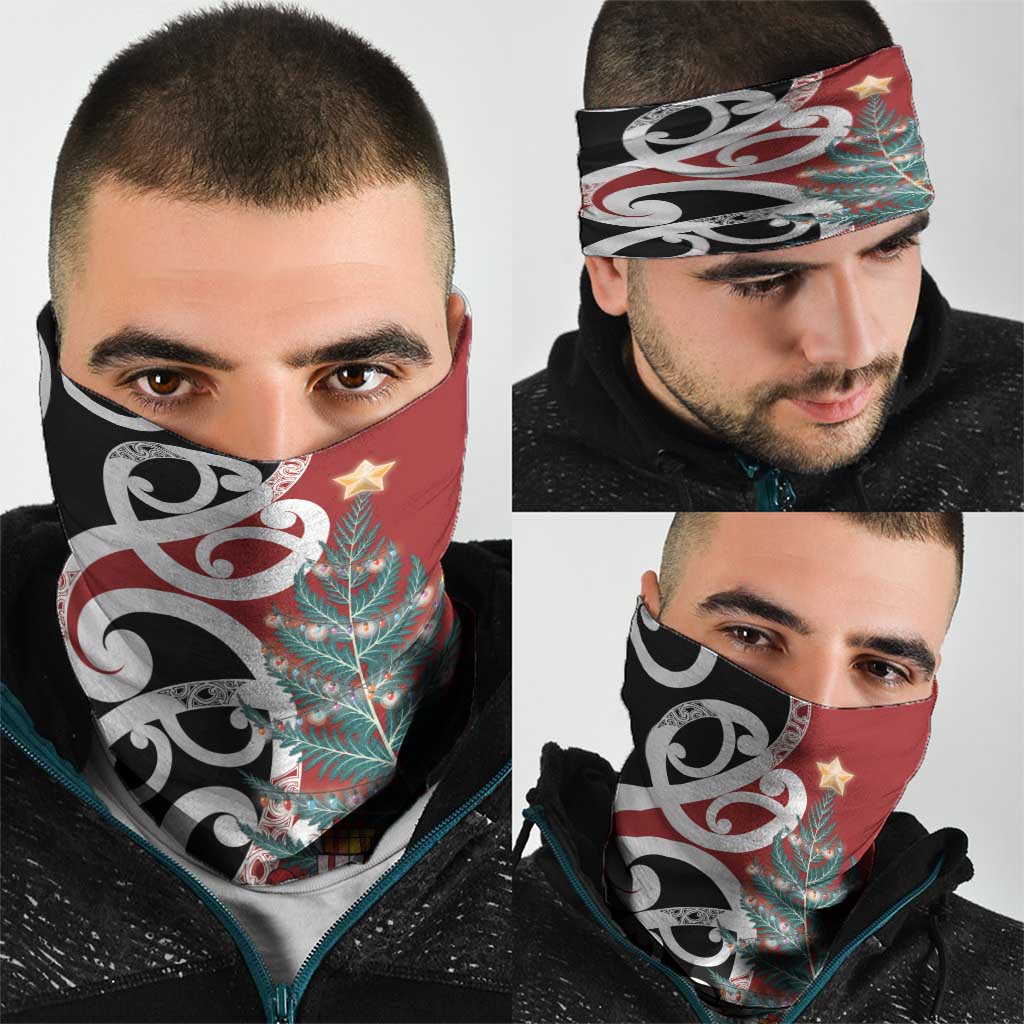 New Zealand Silver Fern Christmas Tree Neck Gaiter Meri Kirihimete - Polynesian Pride