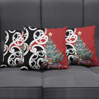 New Zealand Silver Fern Christmas Tree Pillow Cover Meri Kirihimete - Polynesian Pride