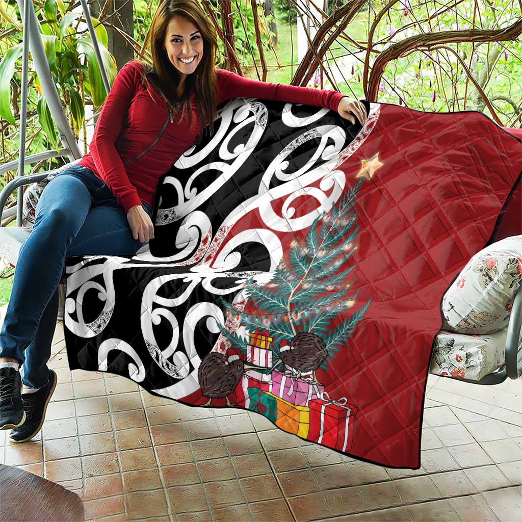 New Zealand Silver Fern Christmas Tree Quilt Meri Kirihimete - Polynesian Pride