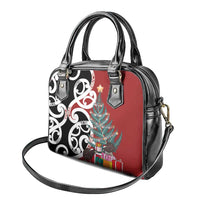 New Zealand Silver Fern Christmas Tree Shoulder Handbag Meri Kirihimete - Polynesian Pride