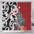 New Zealand Silver Fern Christmas Tree Shower Curtain Meri Kirihimete - Polynesian Pride