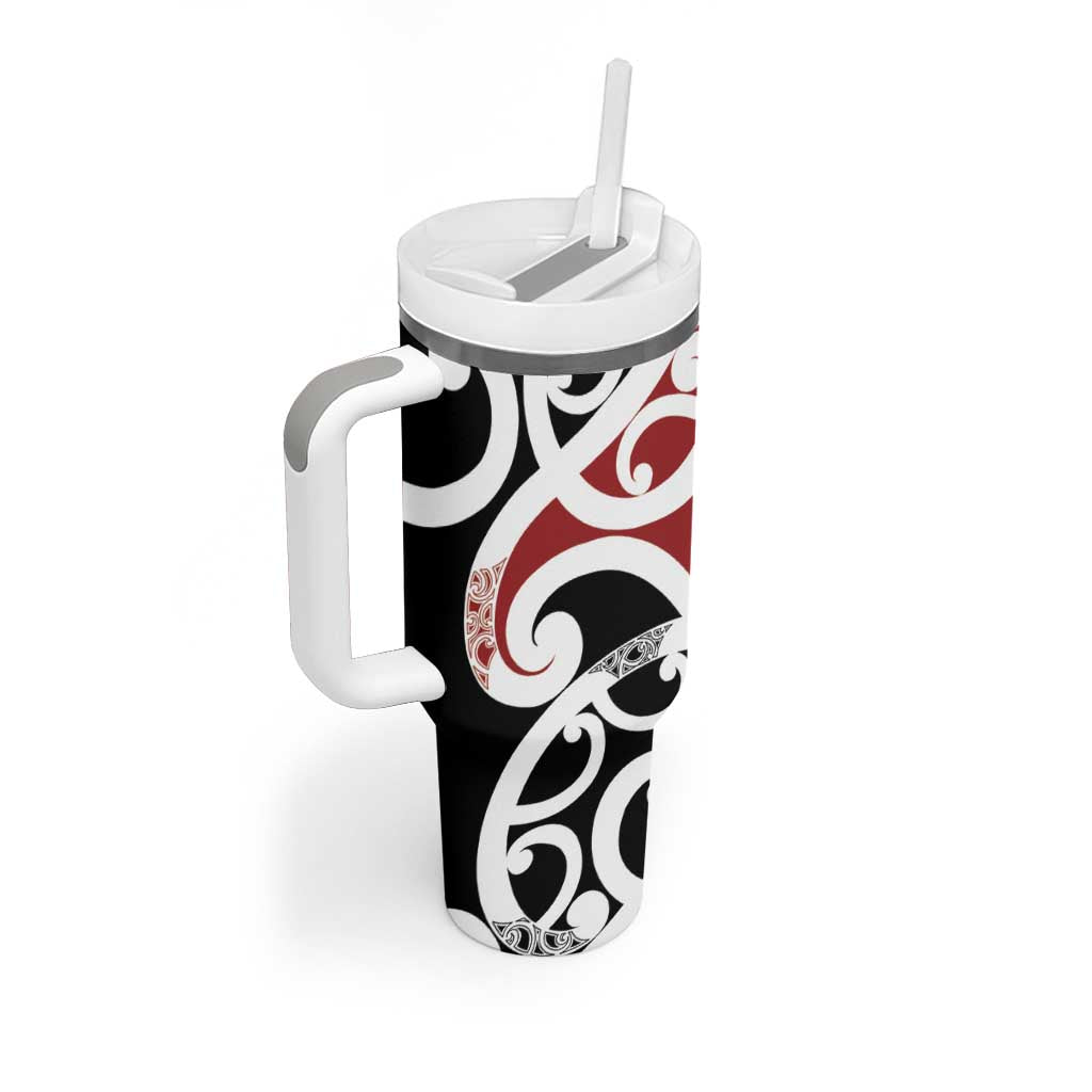 New Zealand Silver Fern Christmas Tree Tumbler With Handle Meri Kirihimete - Polynesian Pride