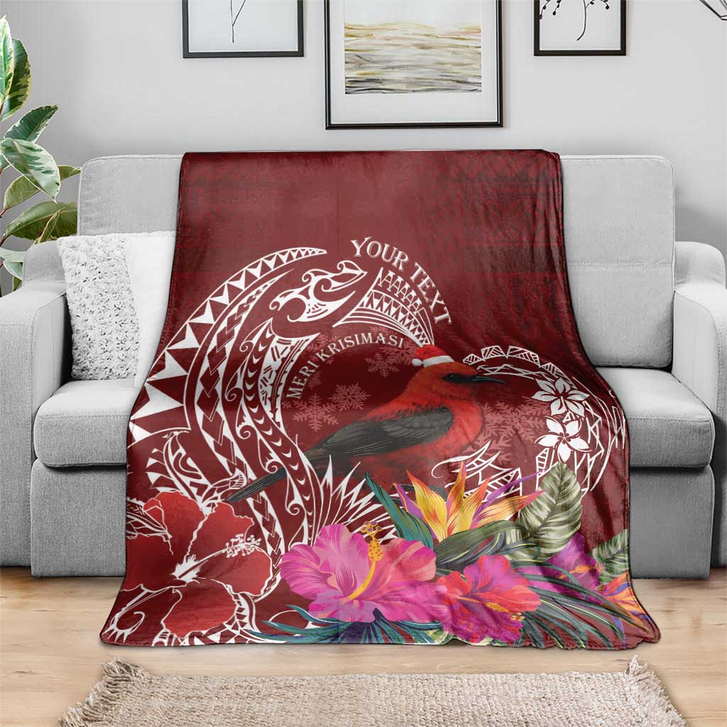 Personalized Samoa Meri Krisimasi Blanket Segasegamau'u Mix Siapo LT7 - Polynesian Pride