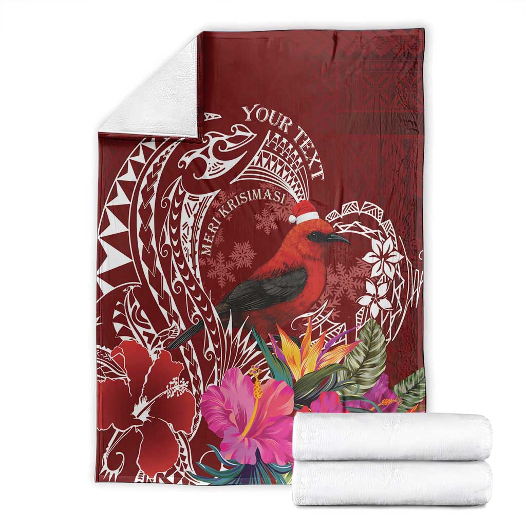 Personalized Samoa Meri Krisimasi Blanket Segasegamau'u Mix Siapo LT7 - Polynesian Pride