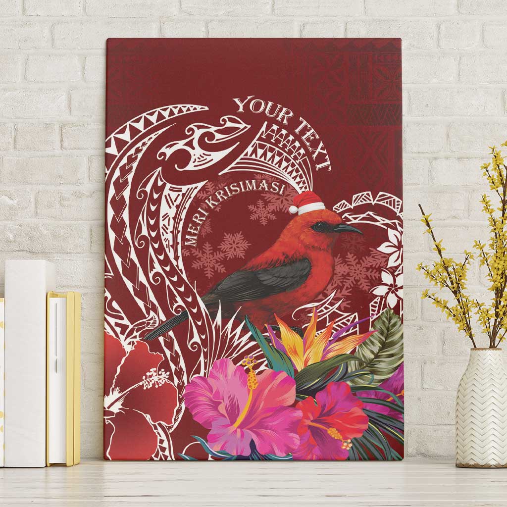 Personalized Samoa Meri Krisimasi Canvas Wall Art Segasegamau'u Mix Siapo LT7 Without Frame Red - Polynesian Pride