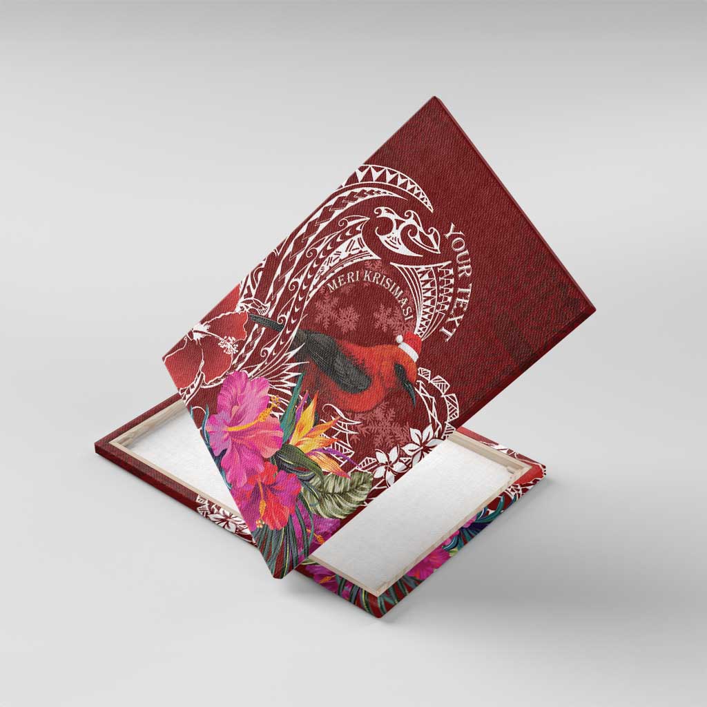 Personalized Samoa Meri Krisimasi Canvas Wall Art Segasegamau'u Mix Siapo LT7 With Frame Red - Polynesian Pride