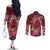 Personalized Samoa Meri Krisimasi Couples Matching Off The Shoulder Long Sleeve Dress and Long Sleeve Button Shirt Segasegamau'u Mix Siapo