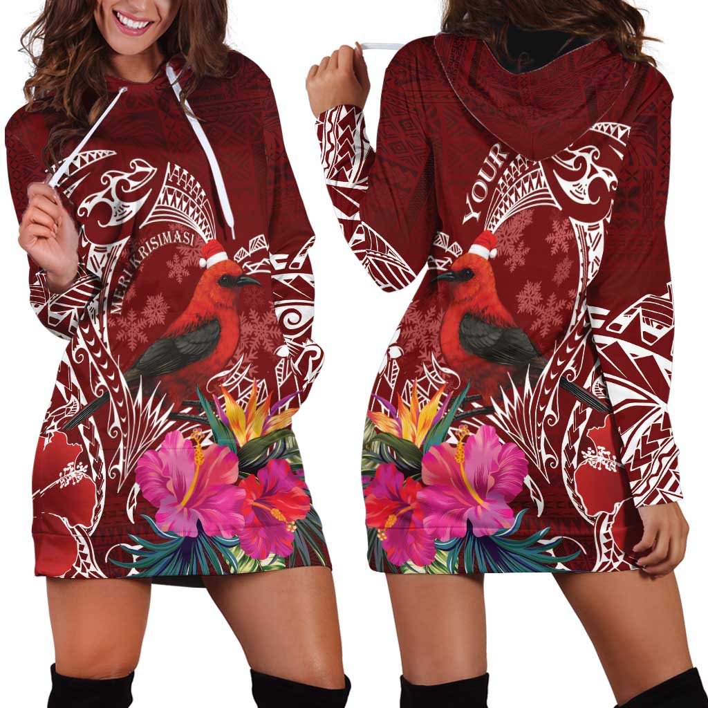 Personalized Samoa Meri Krisimasi Hoodie Dress Segasegamau'u Mix Siapo