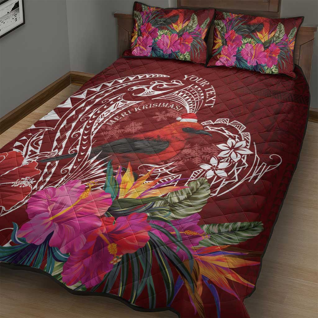 Personalized Samoa Meri Krisimasi Quilt Bed Set Segasegamau'u Mix Siapo LT7 - Polynesian Pride